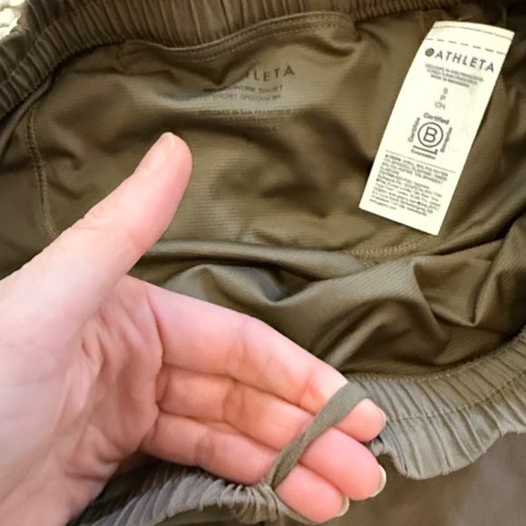 Athleta Women's Tan Speedwork Athletic Shorts - Picture 4 of 7